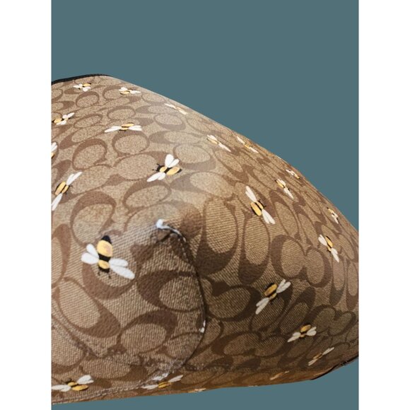 Coach City Tote Signature Canvas Bee Print Double Handle Shoulder Bag - Picture 9 of 16